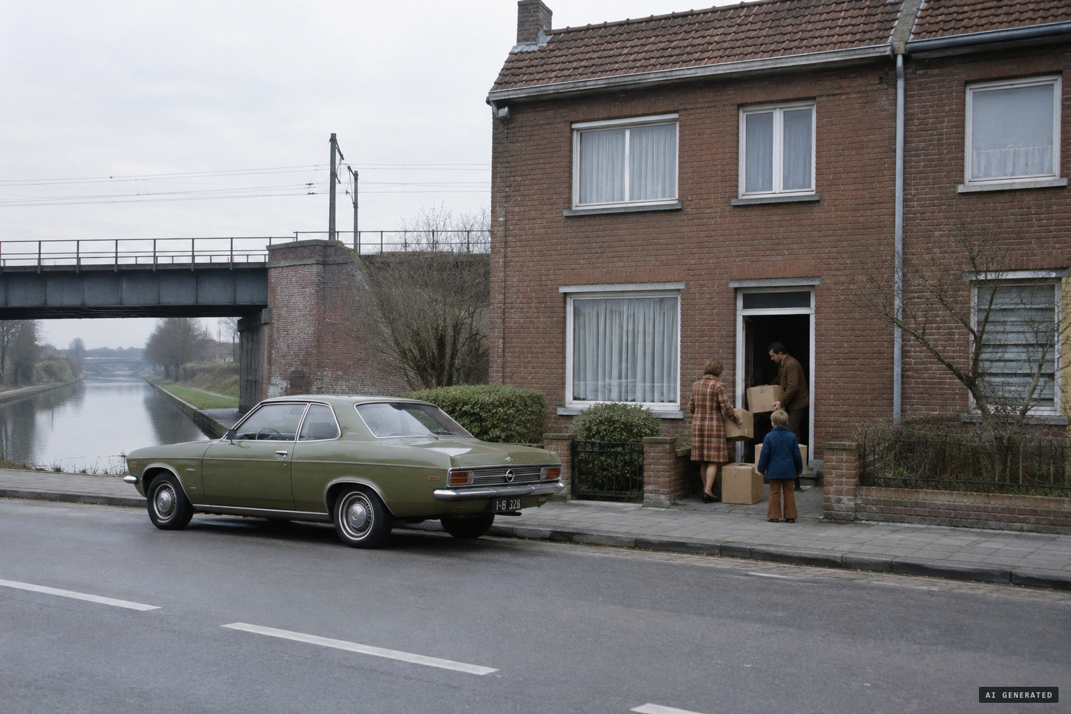 The Corda family's house on the Aarschotsesteenweg, behind the railway bridge over the canal