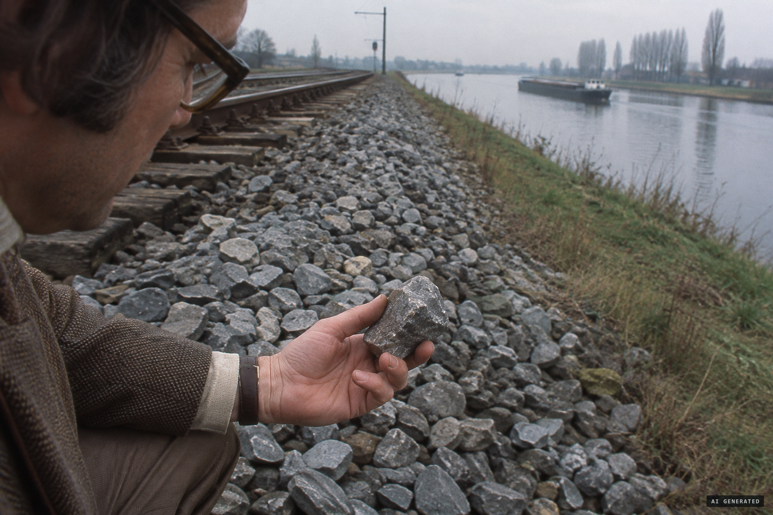 Locals compare the stones to railway ballast