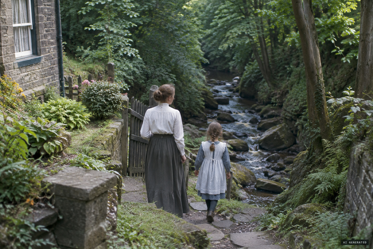 Elsie and Frances go down to Cottingley Beck to see the fairies
