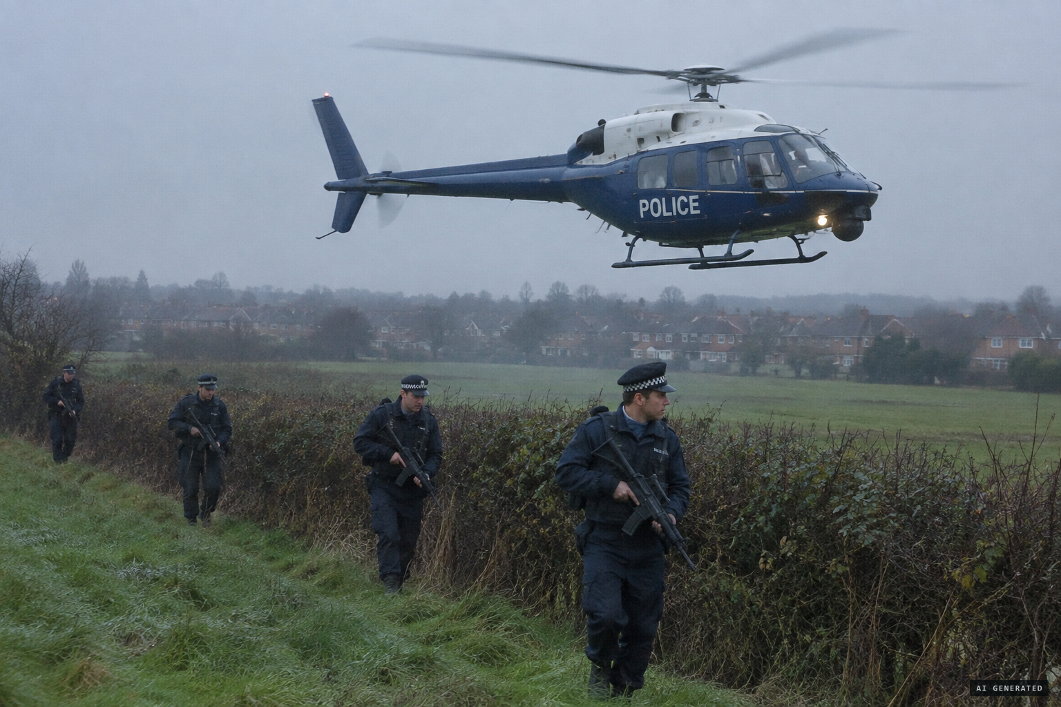 Police marksmen and a Met helicopter search for the Beast of Barnet