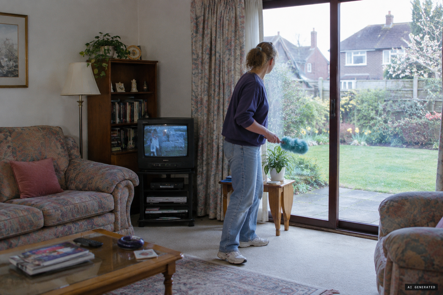 Carol Montague cleaning at the Newmans' home on Hocroft Road