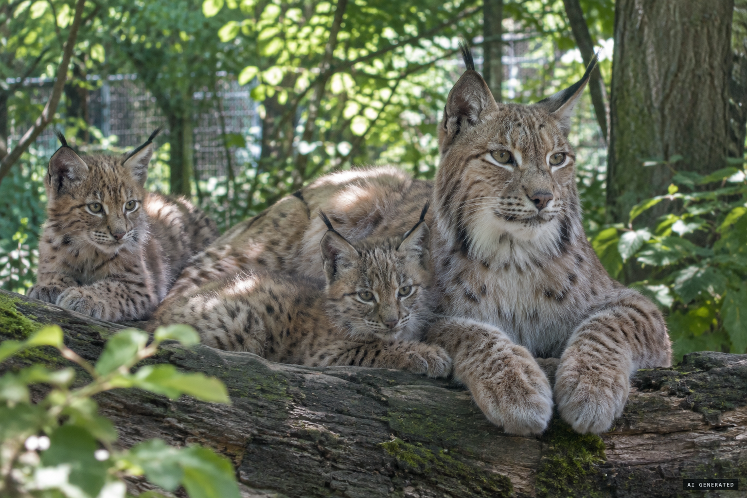 Lara with her cubs at the zoo in Amnéville