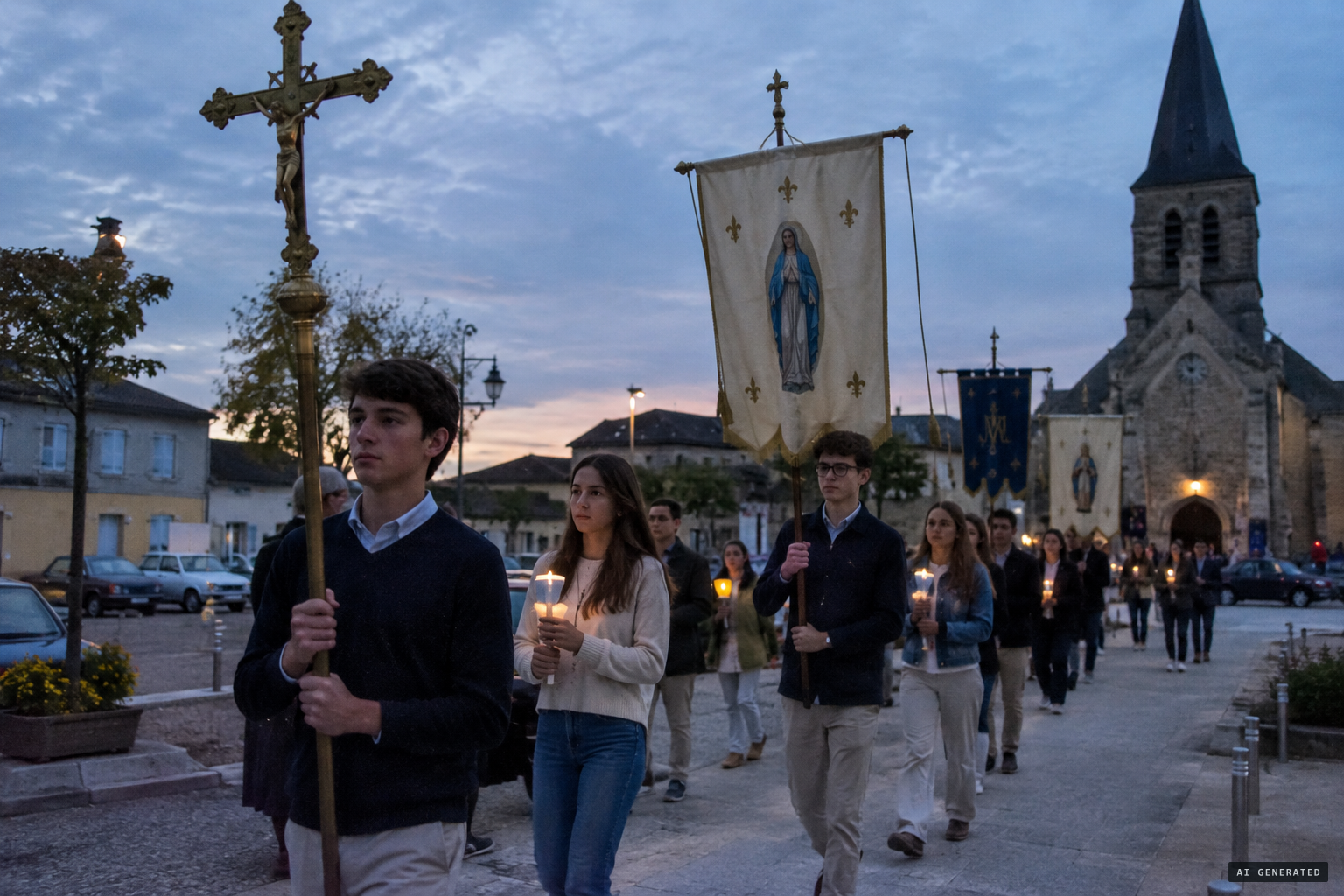 Young Catholics revive the processions at Migné
