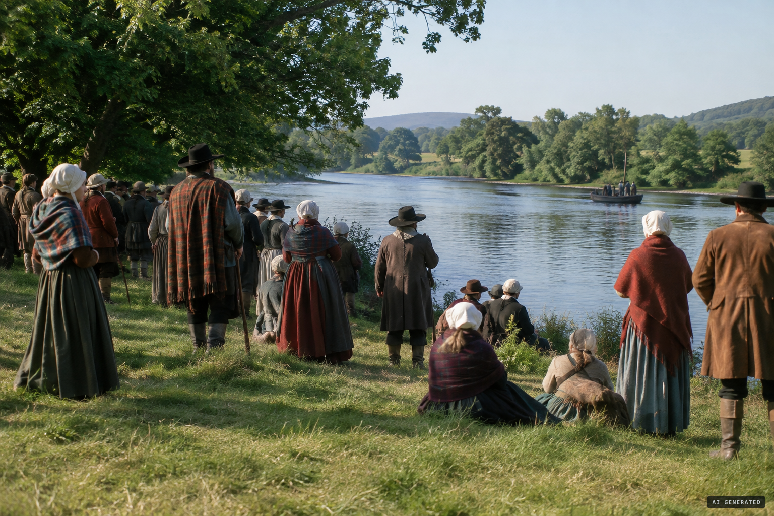 Crowds gather at the Mains by the Crossford Boat for several afternoons