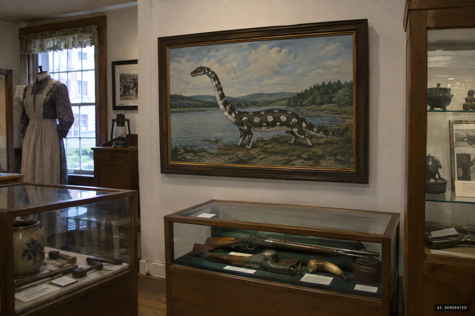 Artwork of the creature at the Harmon Museum