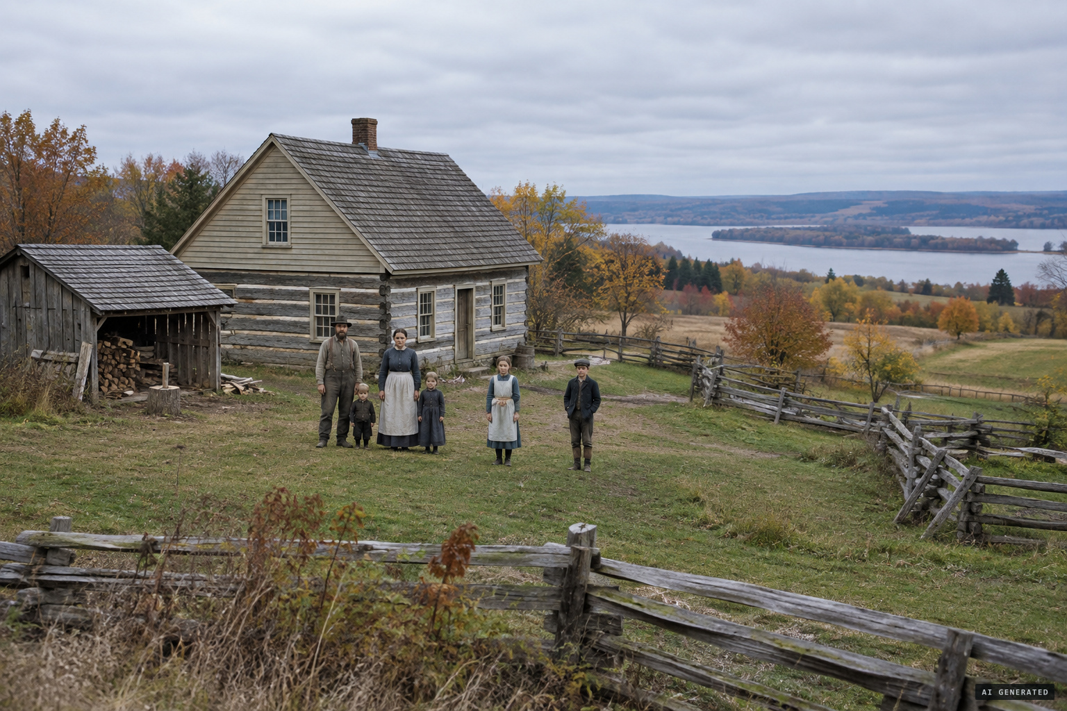 The Dagg family farm near Shawville, Clarendon Township, 1889