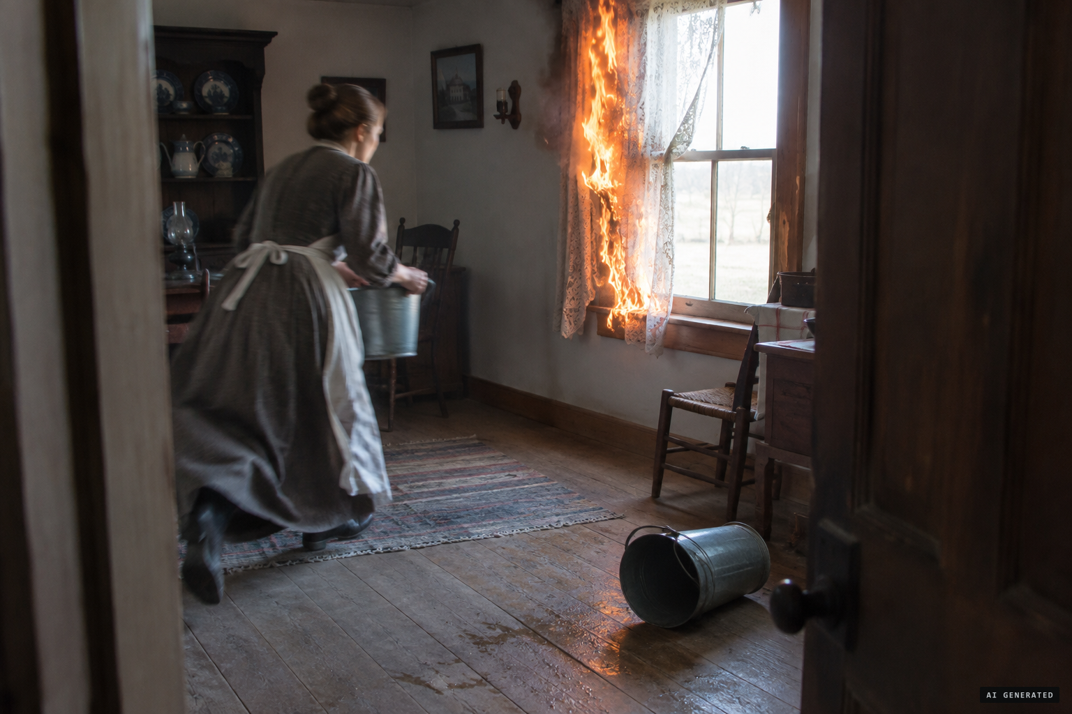 Curtains catch fire in daylight, one of many fires in a single day