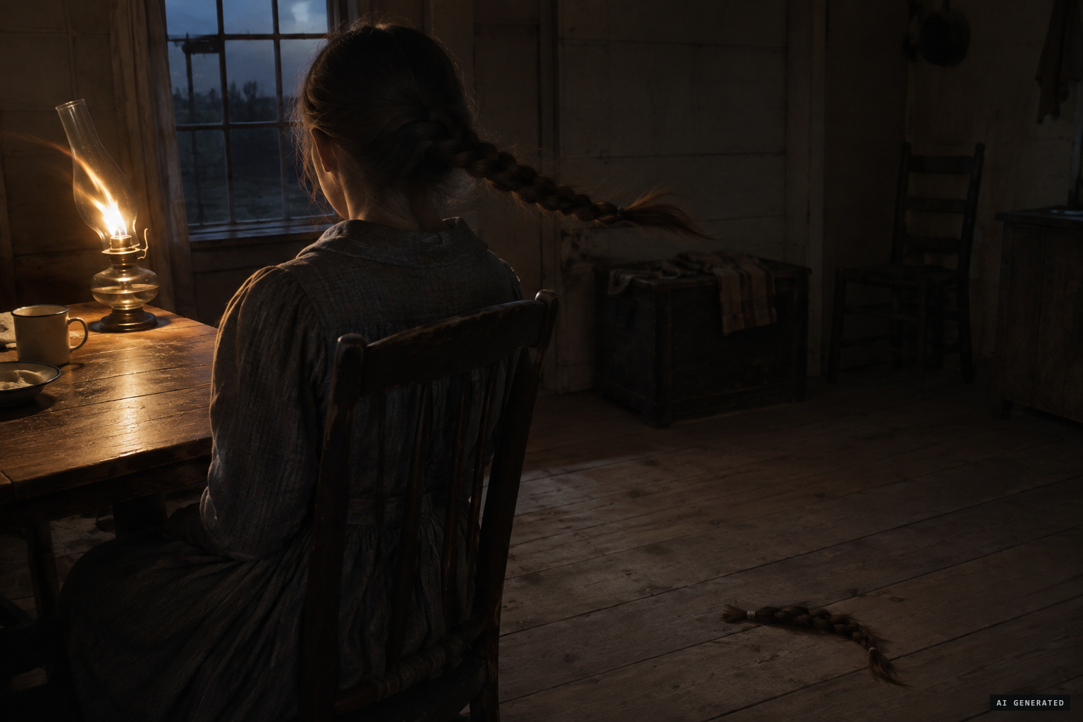 Dinah's braid is yanked and nearly cut through by an unseen hand