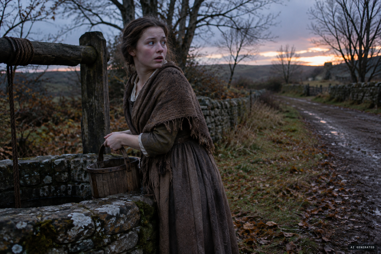 Jennet hears a shrill whistling and a voice at the well