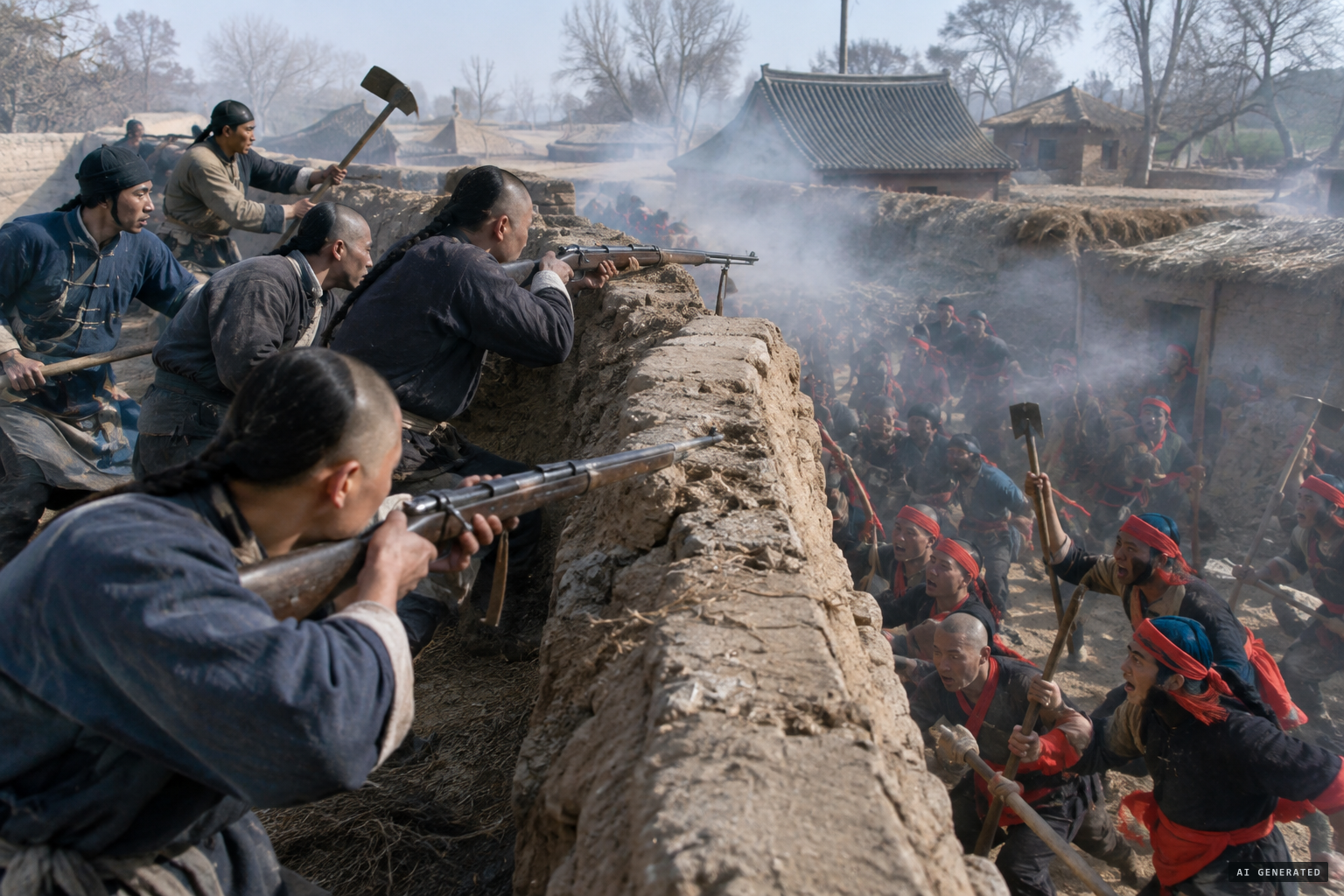 The young men of Donglü fight off the Boxers