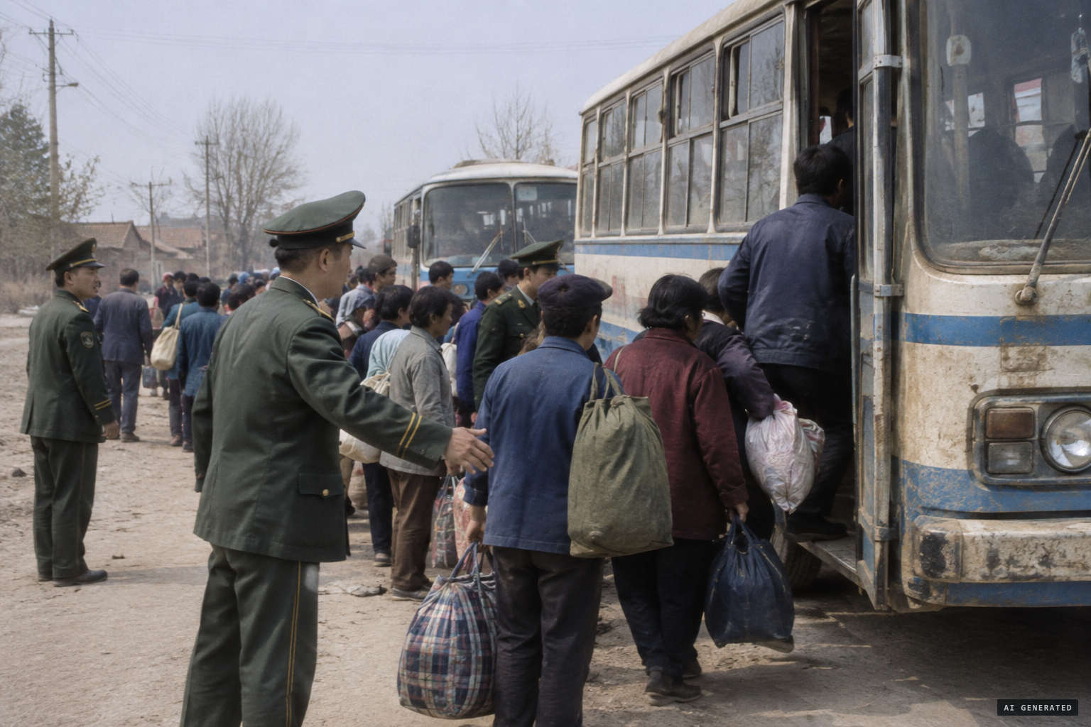 Police turn pilgrims back and force them onto buses