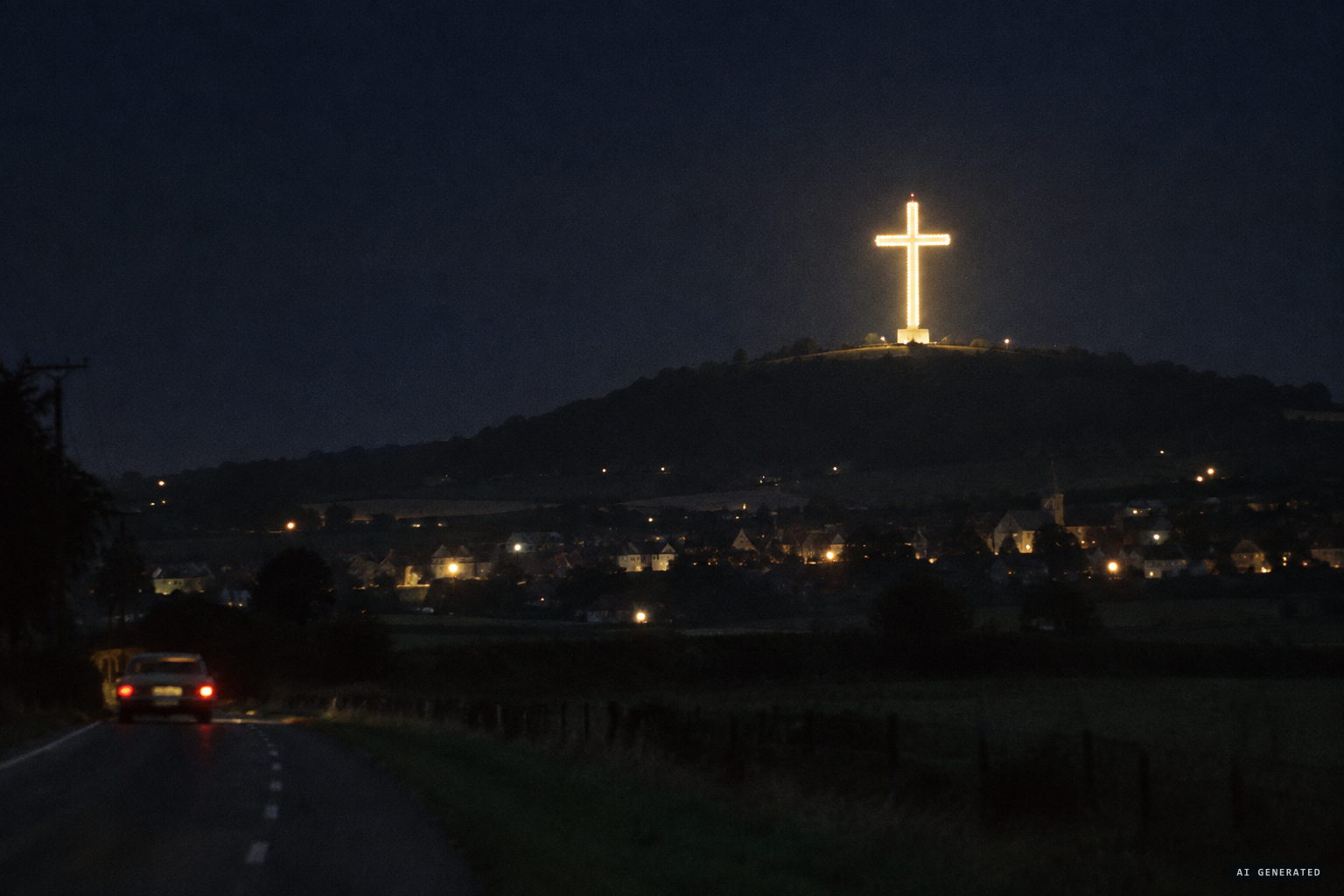 The Glorious Cross the messages asked for: 738 m tall, fully lit