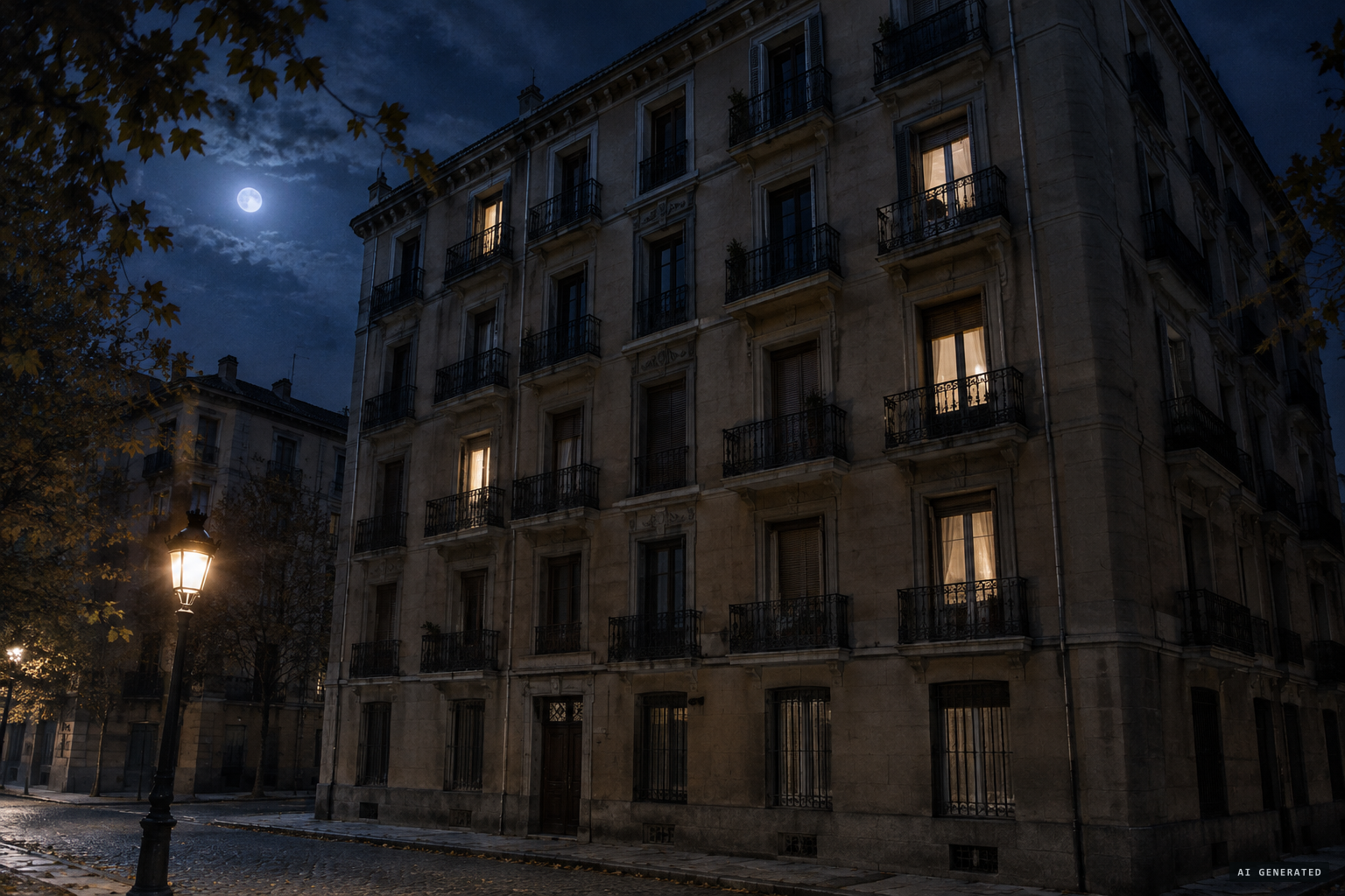 The building at Calle Gascón de Gotor nº 2, where laughter woke residents on 27 September 1934