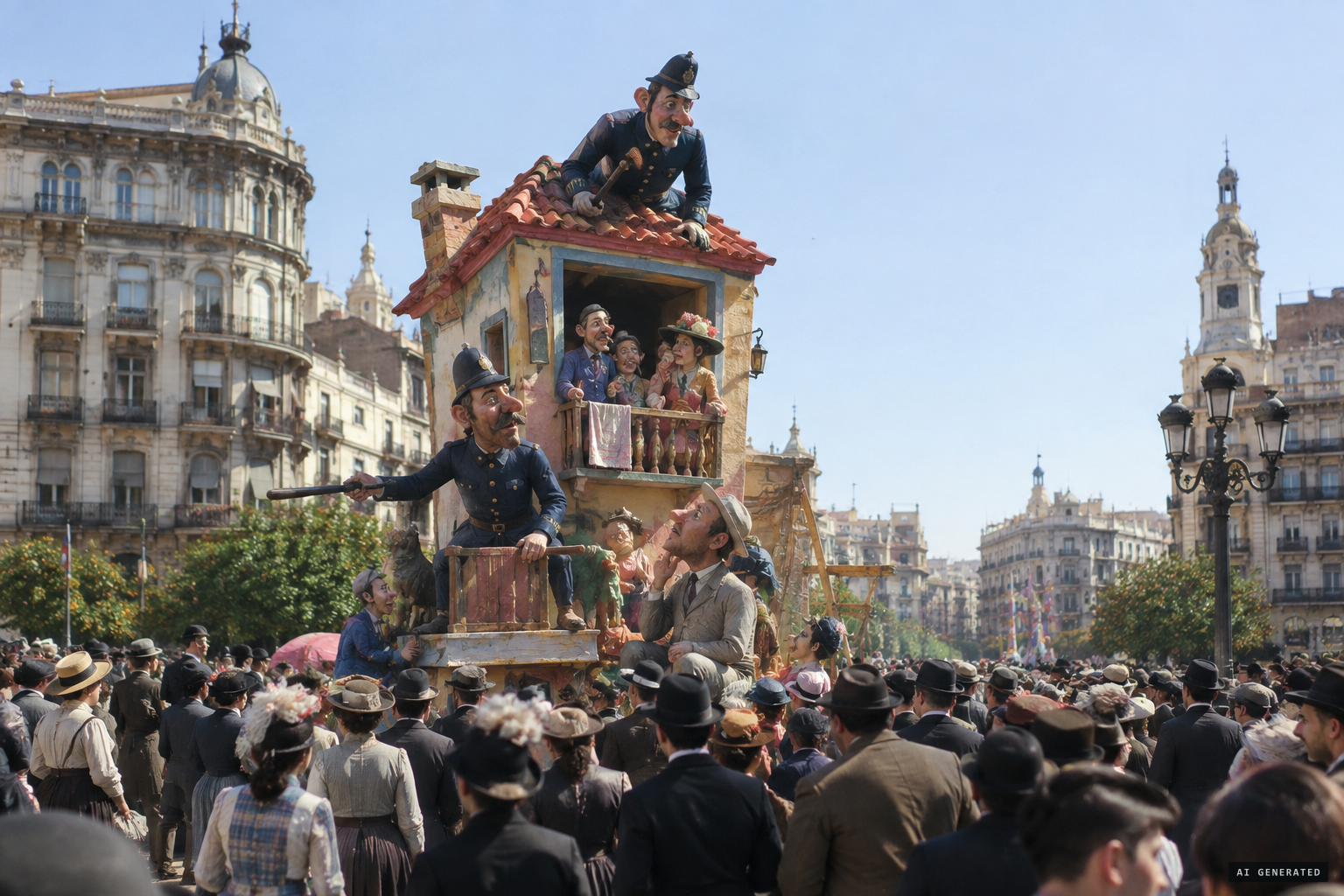The Falla Plaza Contraste satirises the affair in 1916