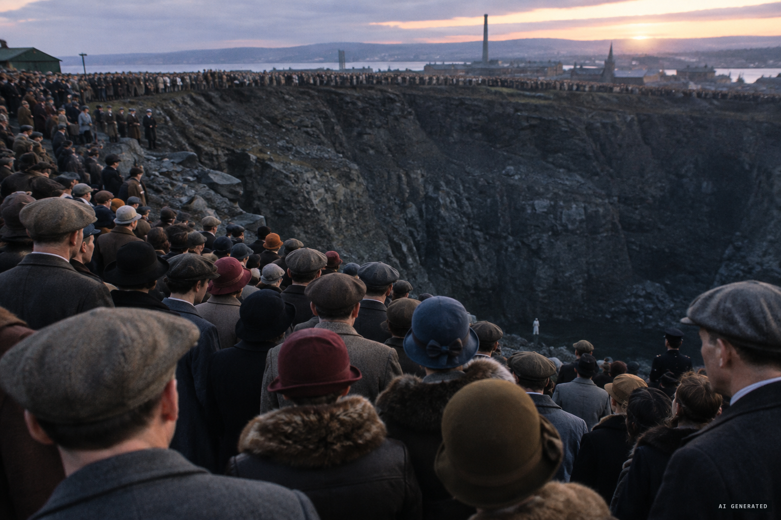 In 1927 over 5000 people gather at Craigie Quarry for another white figure