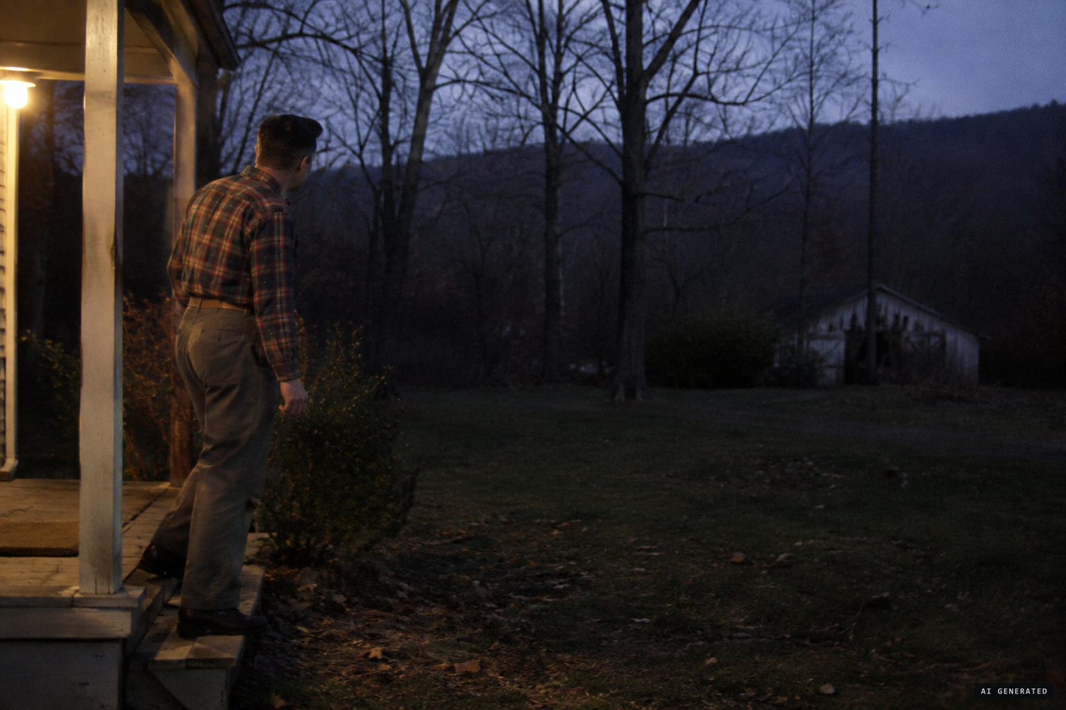 On a Saturday evening, Becker goes to look at a strange noise in his yard