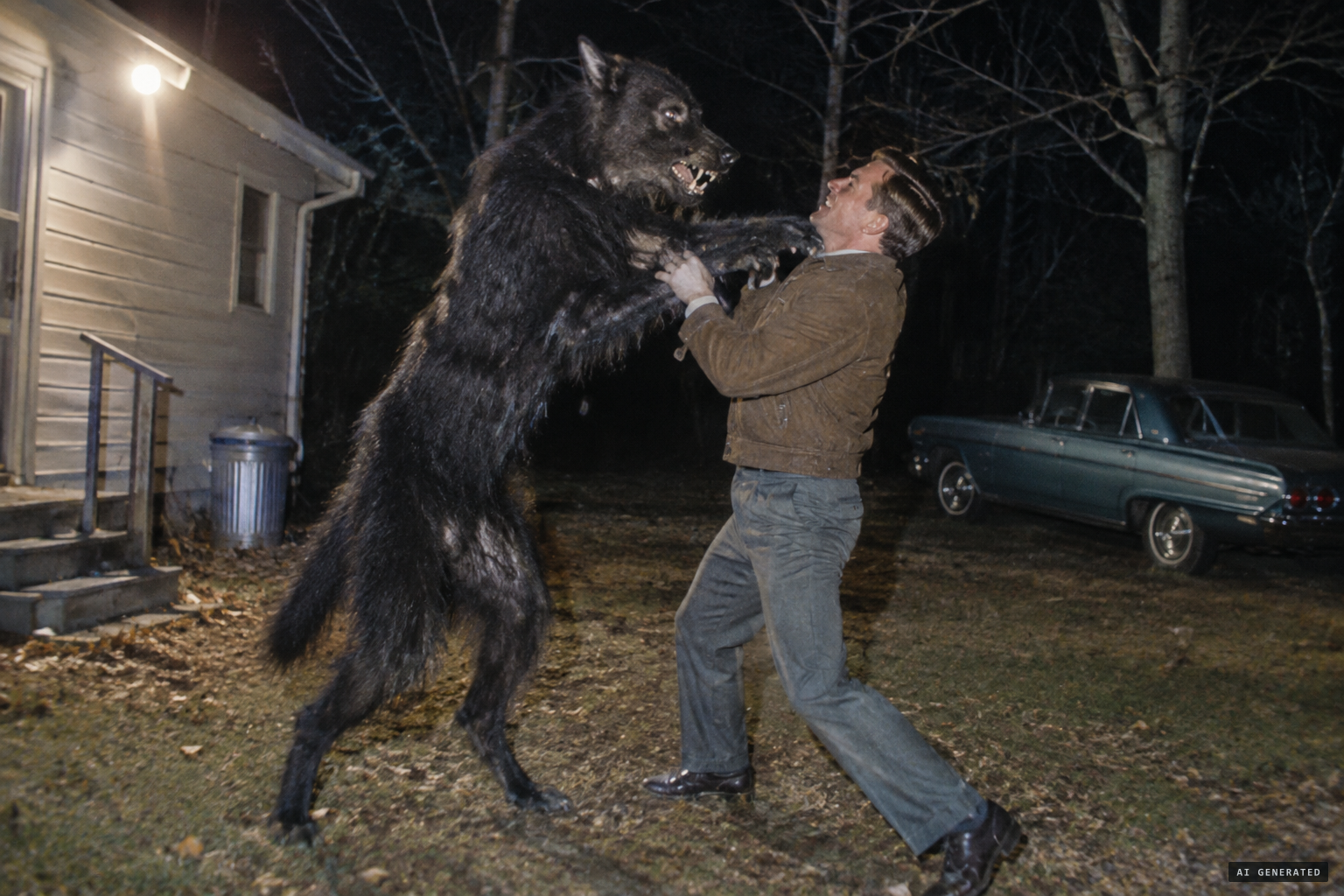 The creature rises onto its hind legs and attacks Becker