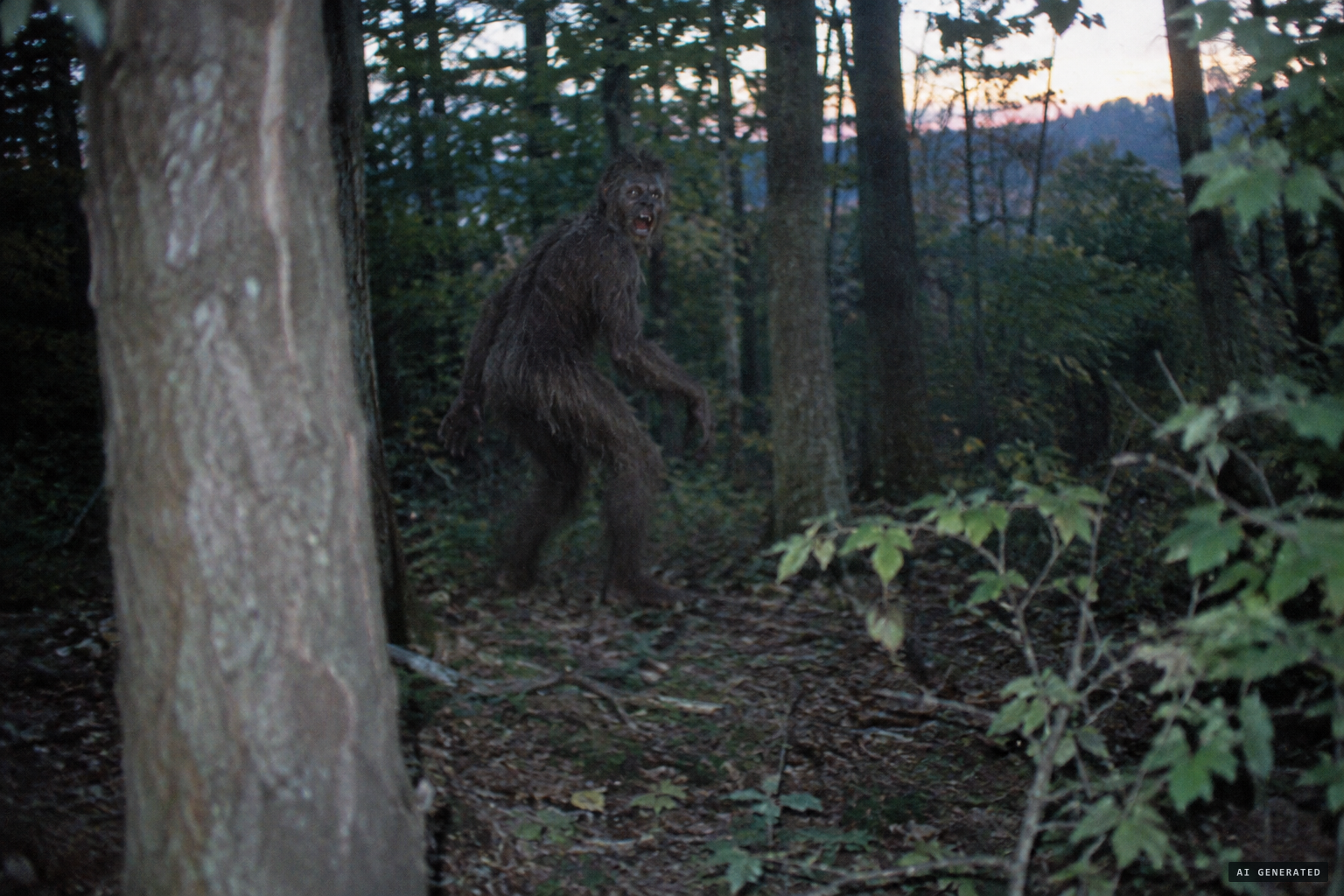 1966: a shaggy two-legged creature screams and backs away near Gambrill State Park