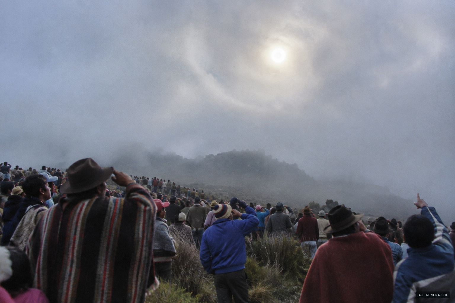 The crowds report the sun moving, as at Fátima