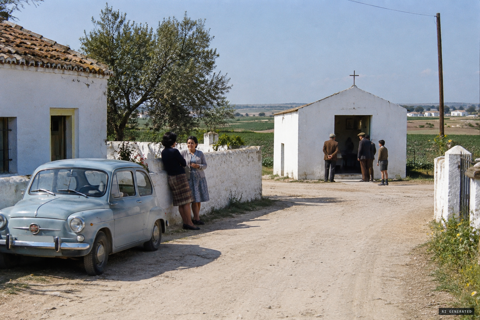 The hamlet of El Palmar de Troya, where a shed served as the chapel
