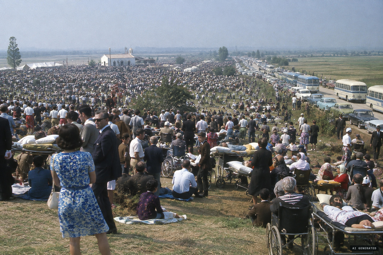 Some 40,000 people gather at La Alcaparrosa hoping for a miracle