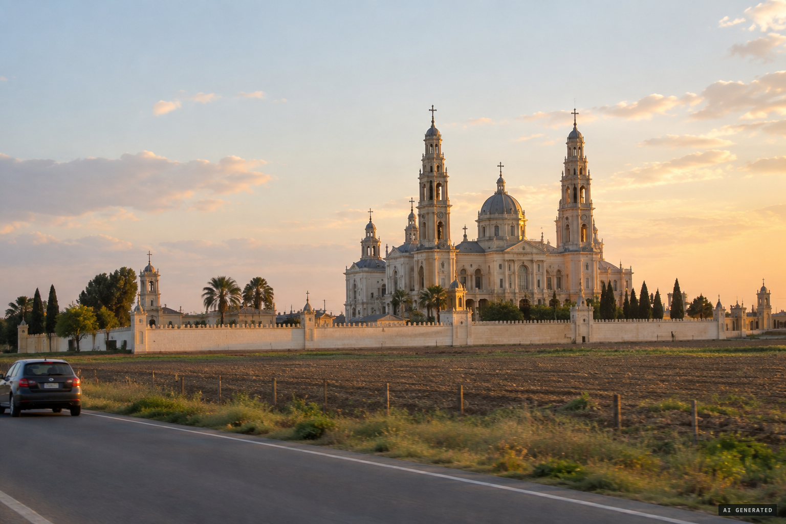 The Palmarian cathedral-basilica stands where the mastic bush grew