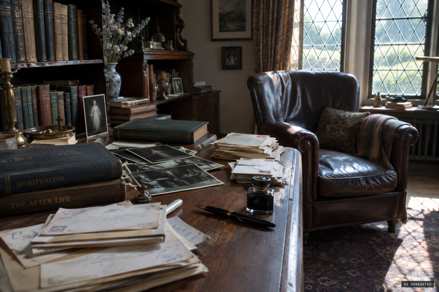 The study of Britain's most famous champion of spiritualism, who died on 7 July 1930