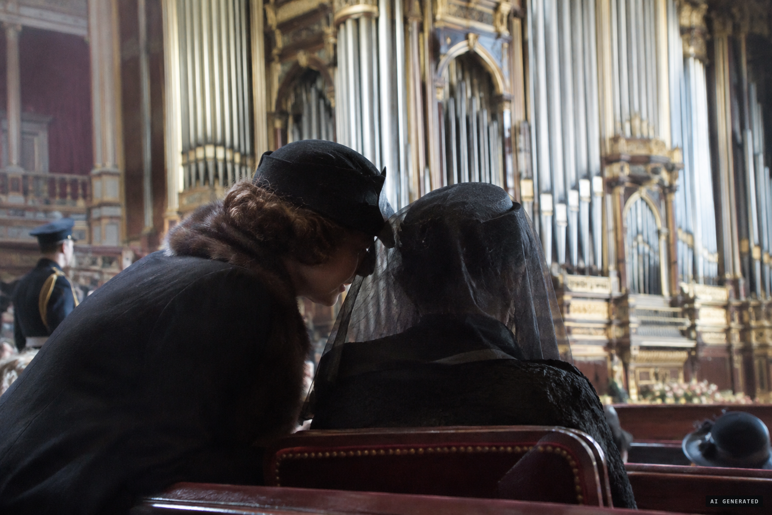 Roberts whispers the message as the great organ drowns her out