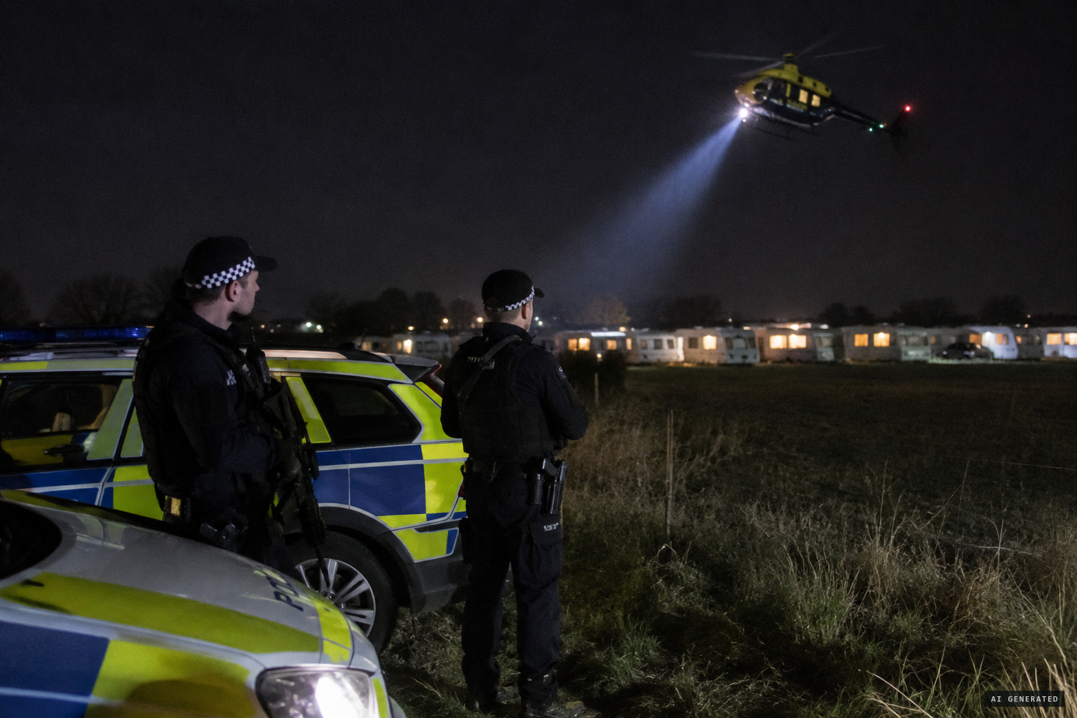 Armed officers and helicopters with thermal imaging searched for the lion