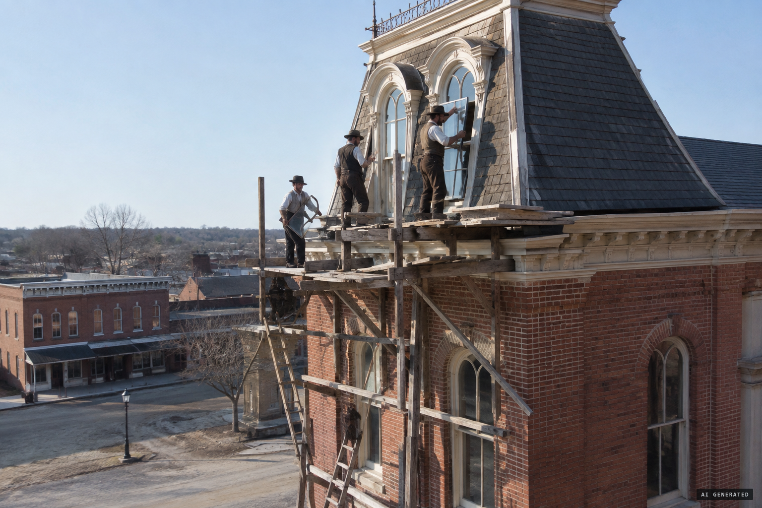 The garret windows go in weeks after Wells died