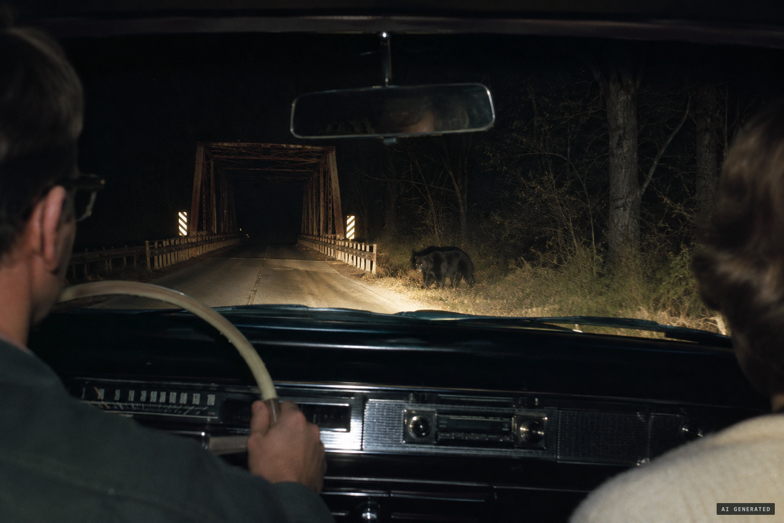 Two motorists see what they take for a bear near Willis Bridge