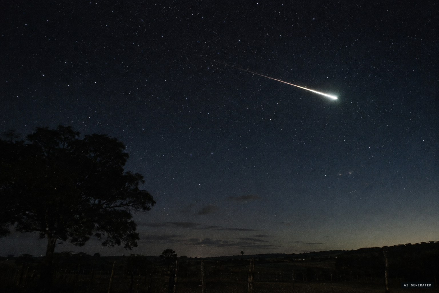 A fast, flashing fireball can also be a bright meteor
