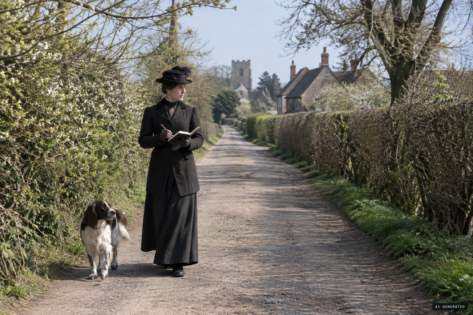 Eleanor Sidgwick of the SPR examines the lane and the dog