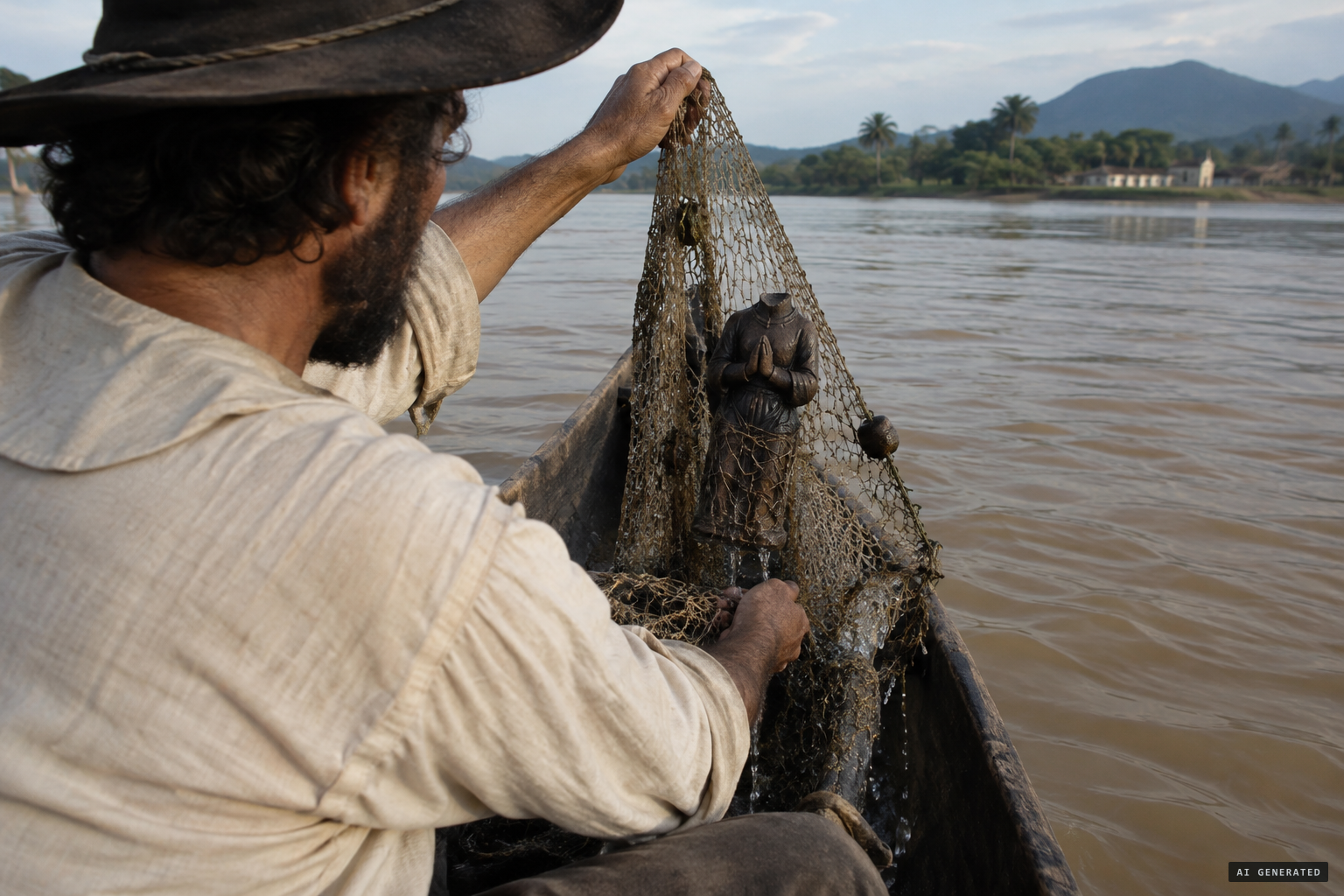 João Alves's drag net brings up the body of Our Lady, without the head