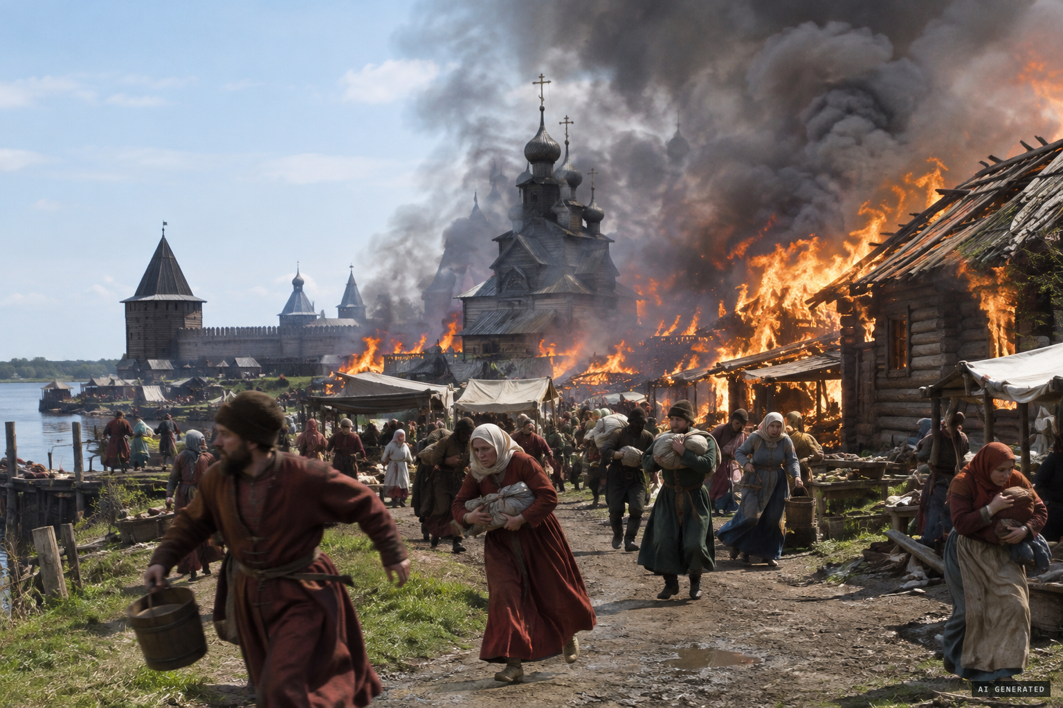 The fire of June 1579 destroys most of Kazan's trading quarter