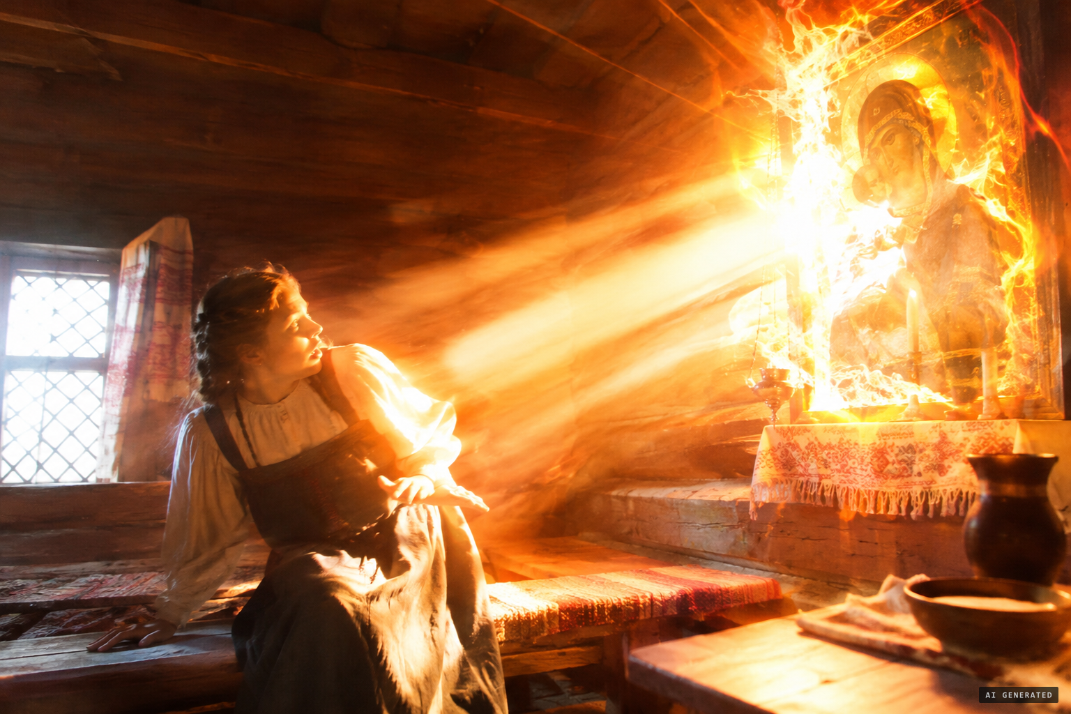 The third vision: the icon in a terrible, fiery form