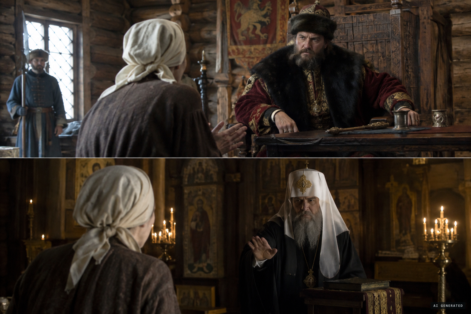 The mother is dismissed by the voevodas and Archbishop Jeremiah