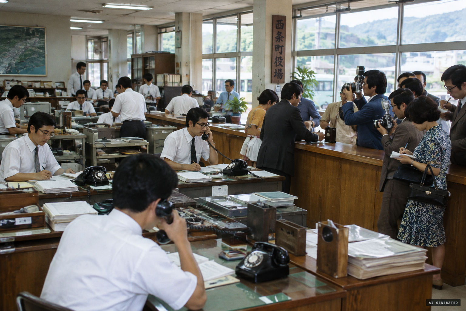 The town office is swamped with calls and press inquiries