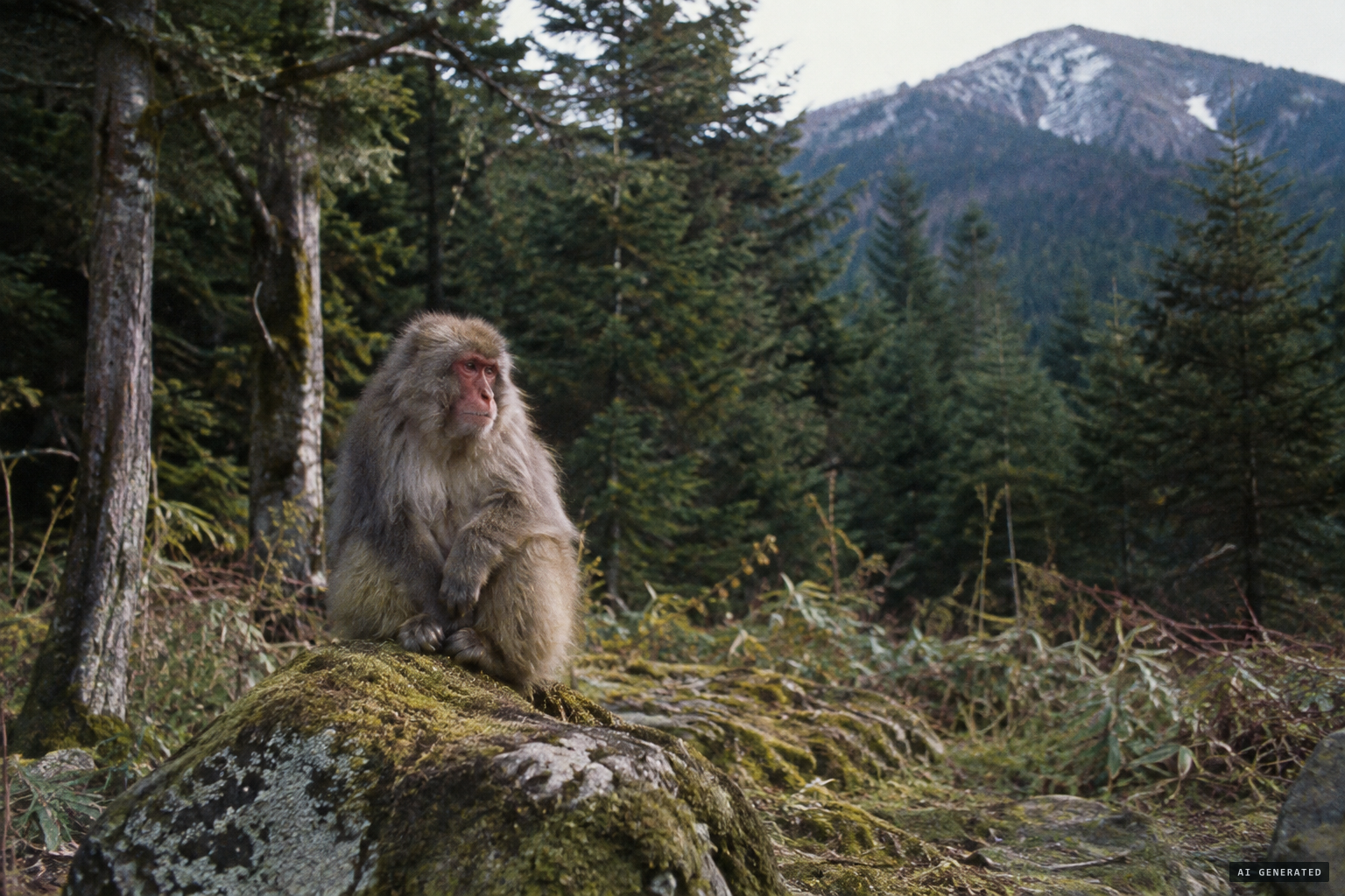 Imaizumi's theory: an old macaque separated from its troop