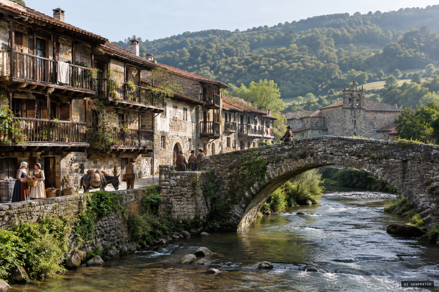 Liérganes, a small village on the Miera River in Cantabria