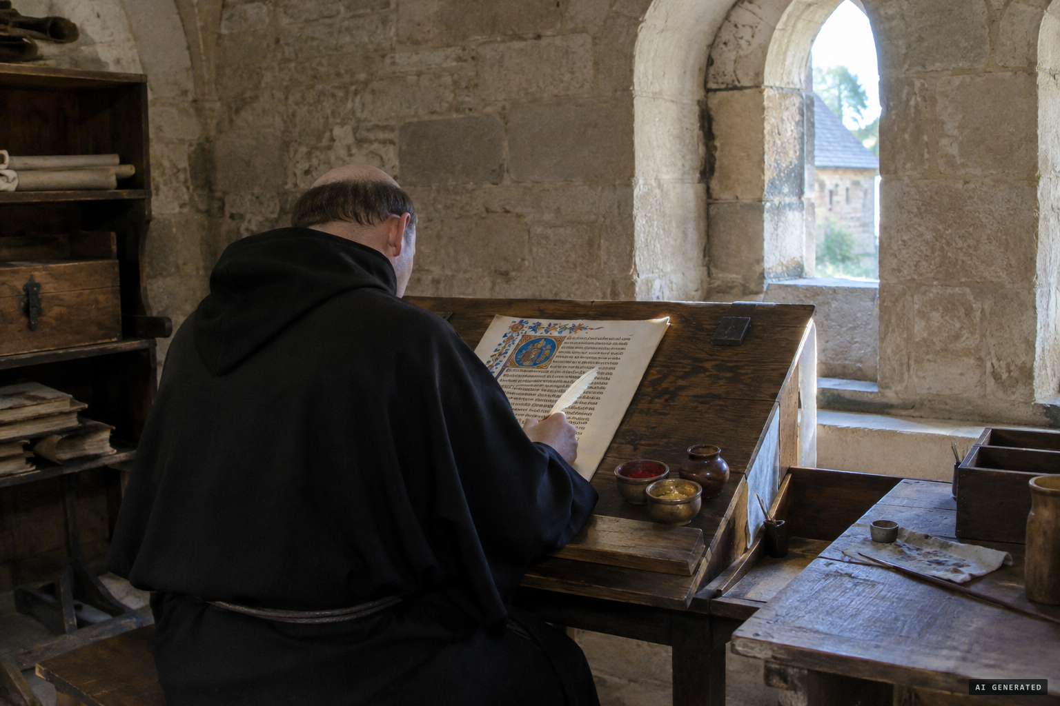 Matthew Paris writes and illustrates the Chronica Majora at St Albans Abbey