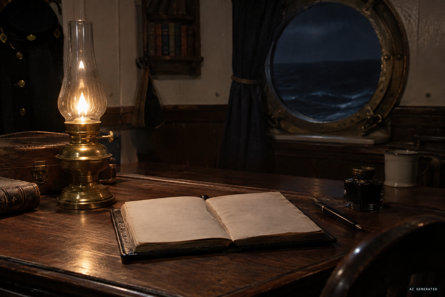 The journal entry: at 4 a.m. the Flying Dutchman crossed our bows