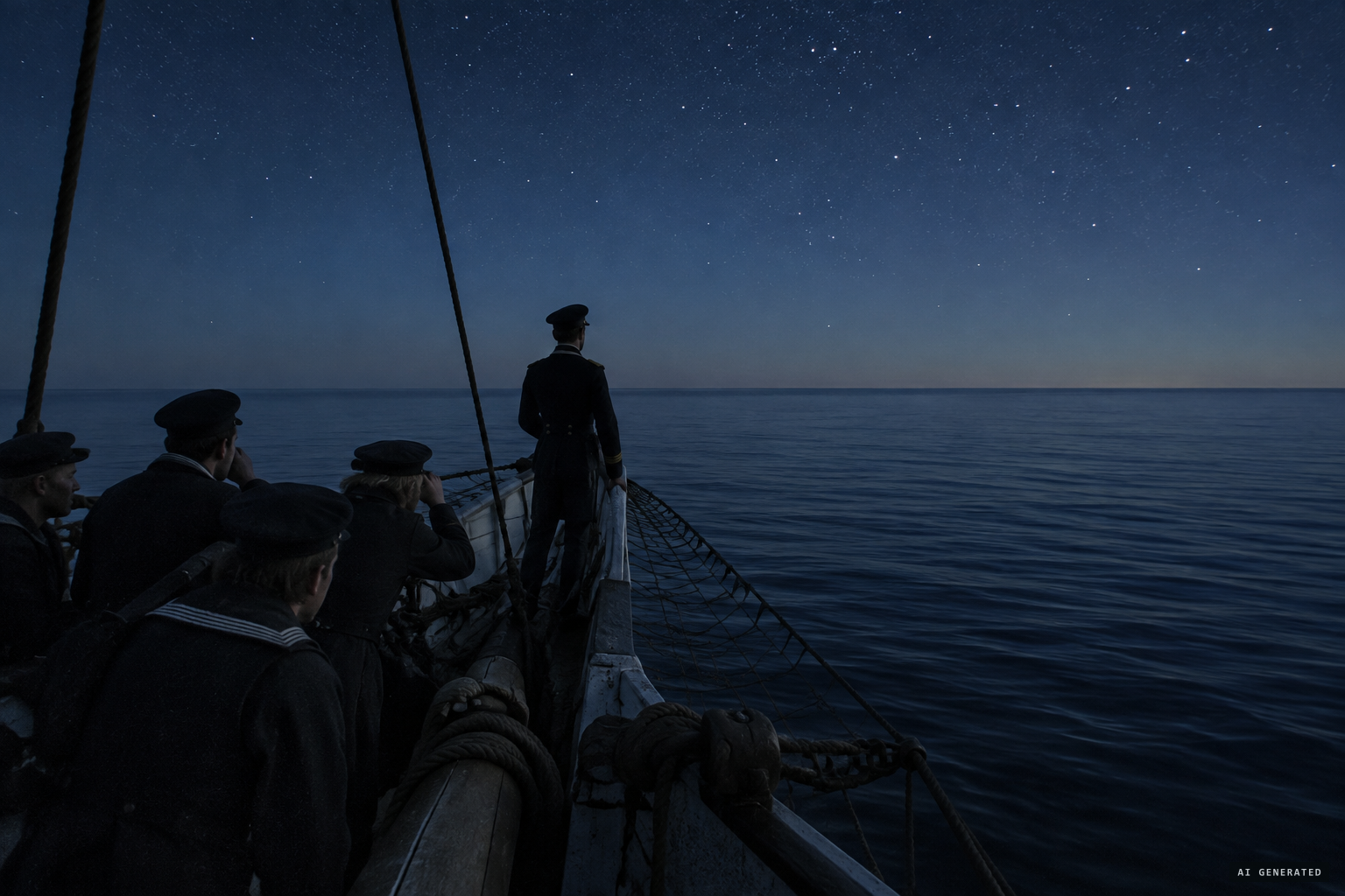 No vestige of any material ship, near or to the horizon