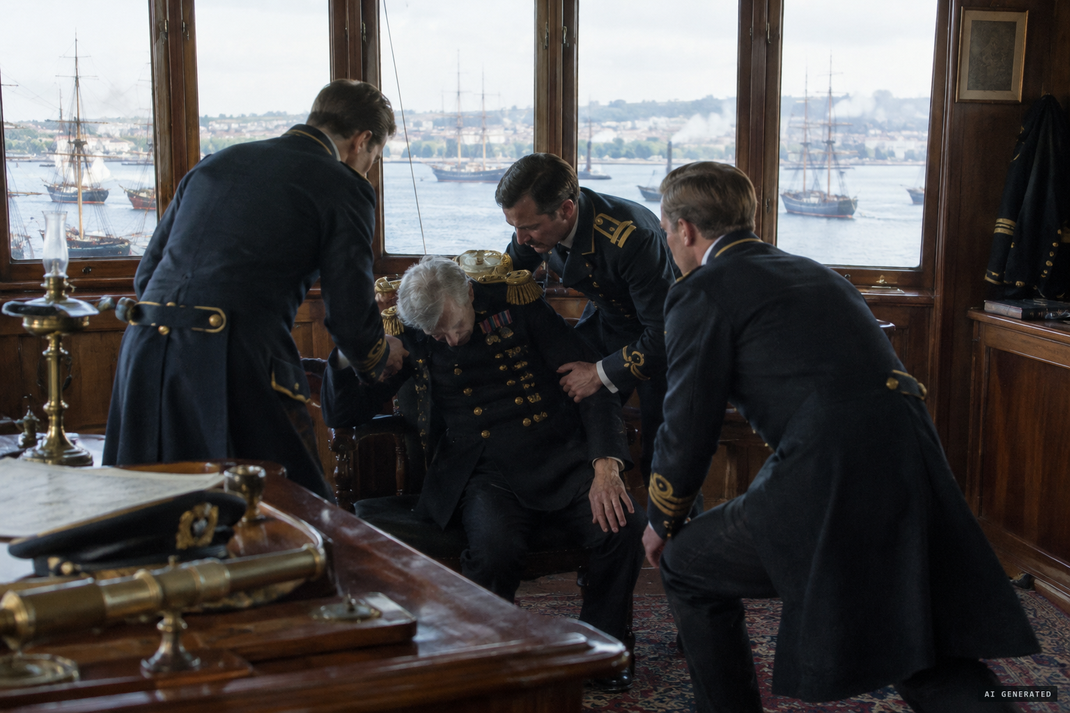At Sydney on 22 July Admiral Lord Clanwilliam is struck down by a fainting fit
