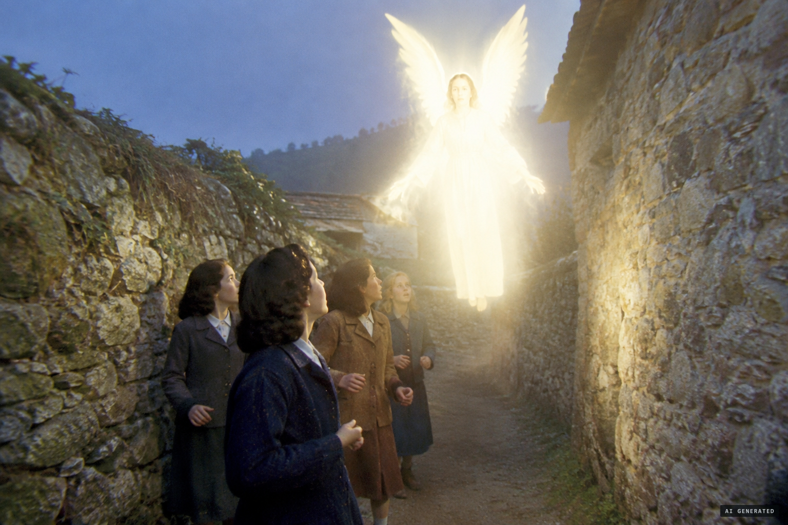 A brilliant figure appears: Saint Michael the Archangel