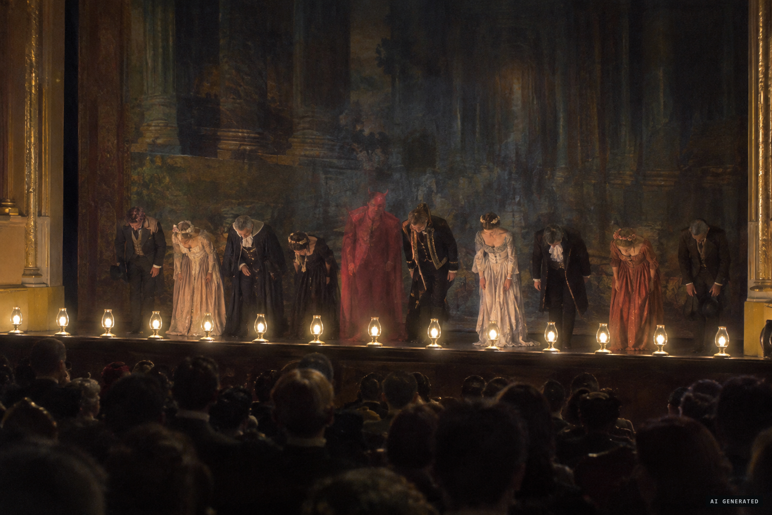 The cast swore he took the bows with them