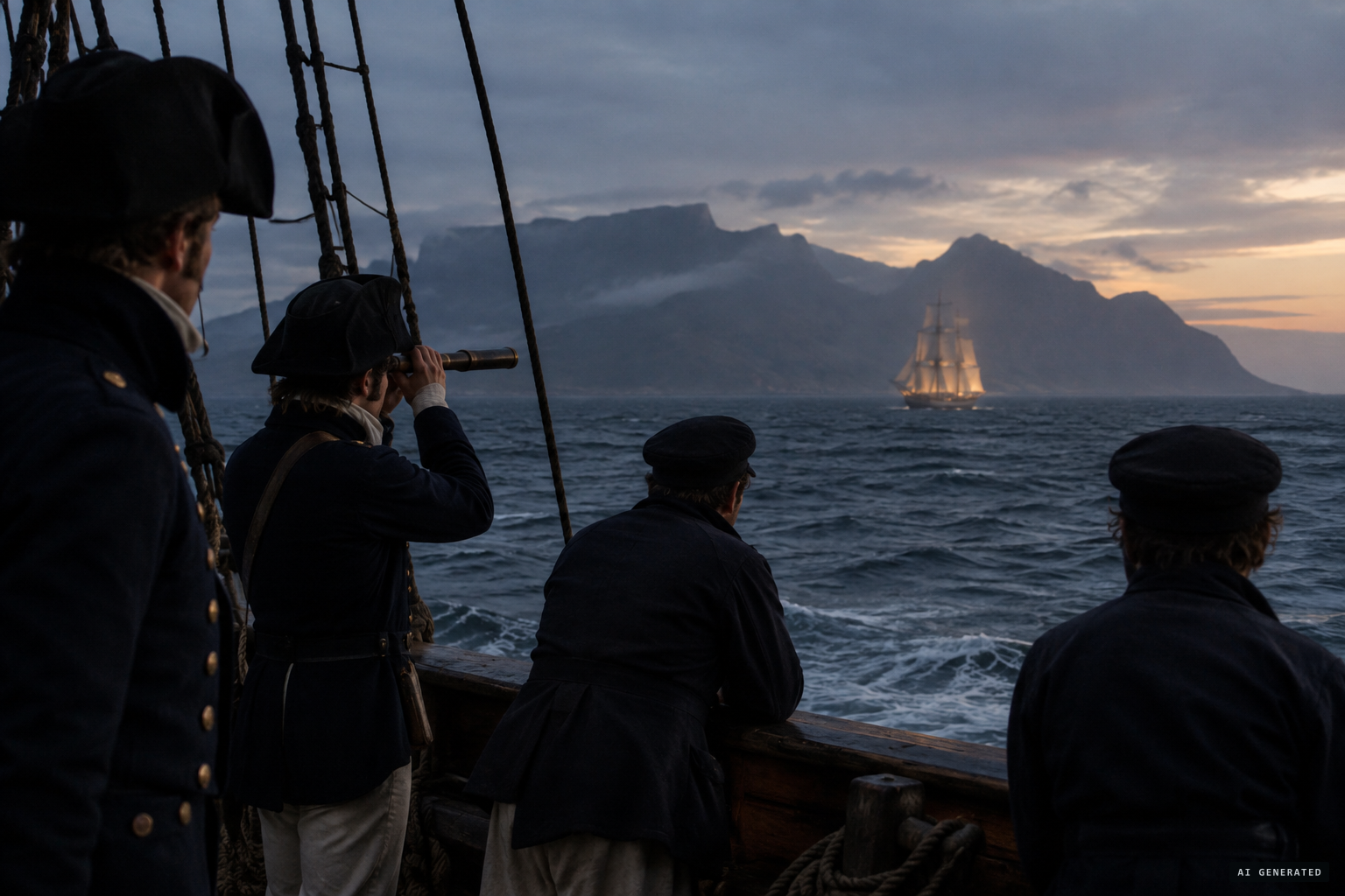 Capt. Owen's HMS Leven reports the Flying Dutchman in False Bay, 1823