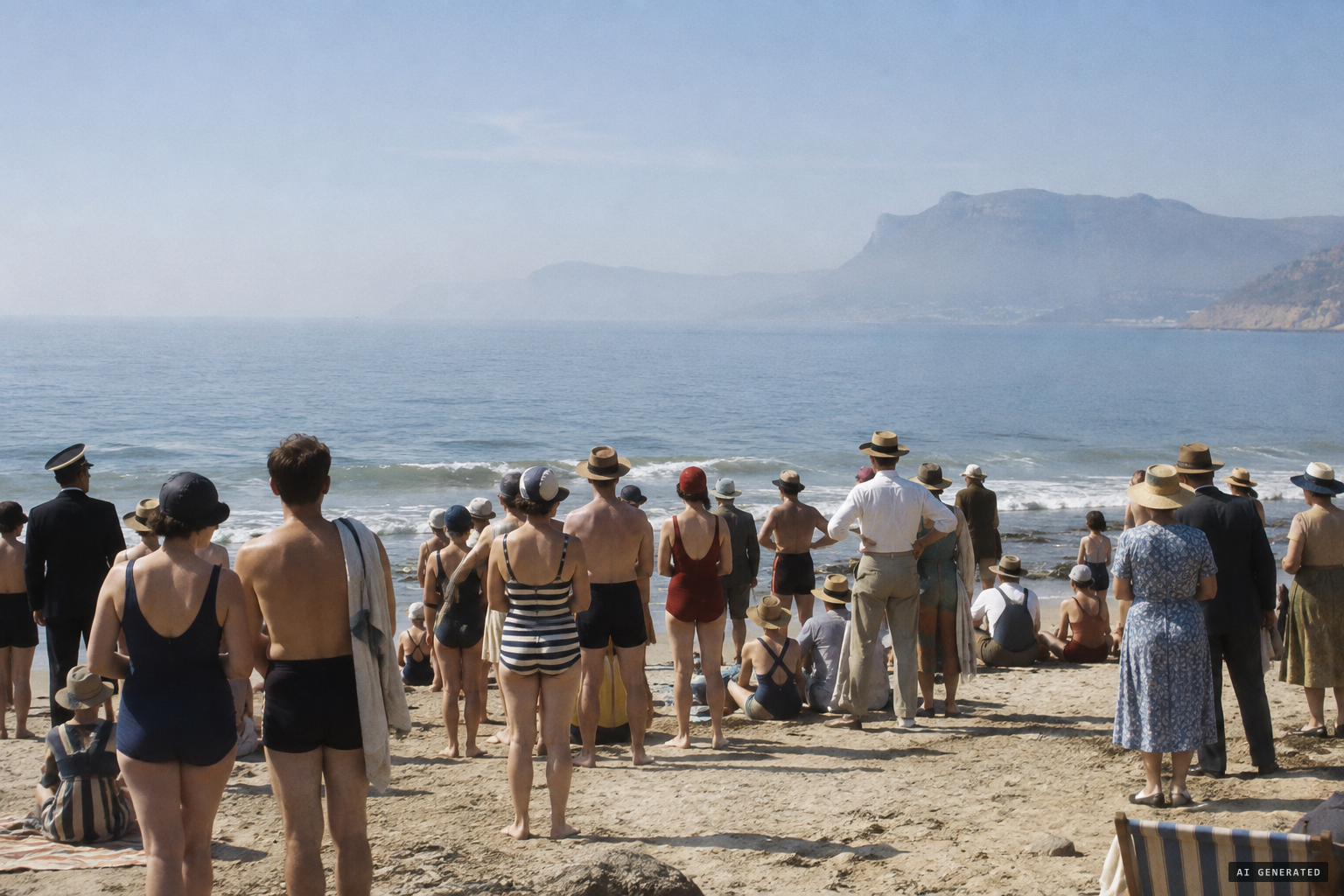 Ordinary bathers and holidaymakers, none of them named