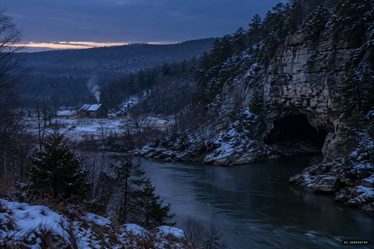 The Ozarks of northwest Arkansas: caves, rivers and long winter nights