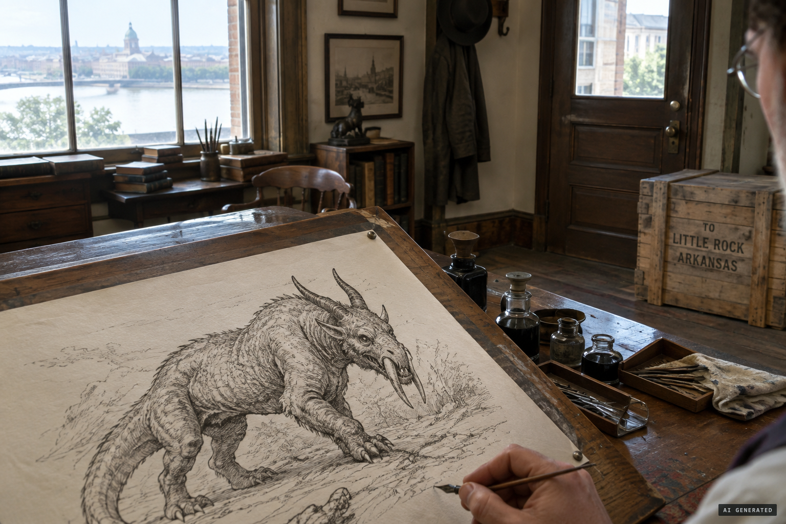 All that survives: Elmer Burrus's drawing 'based on a photograph'